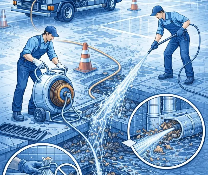 Desentupimento de Áreas Externas com Caminhão: Solução Rápida para Estacionamentos e Ralos